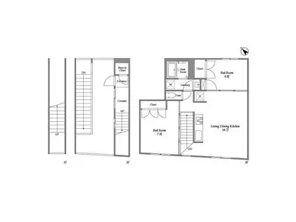 TAKANAWA NODE(2LDK/2階)の間取り写真