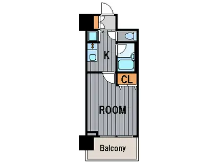 アストリア鶴見(1K/4階)の間取り写真