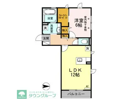 リバーサイドヴィラ錦糸町(1LDK/2階)の間取り写真