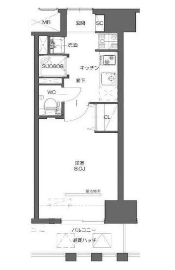 STADT LEBEN(1K/4階)の間取り写真