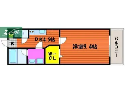 SIN KERUUXU TERA(1DK/7階)の間取り写真