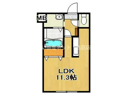 アマン恵庭(1K/1階)の間取り写真