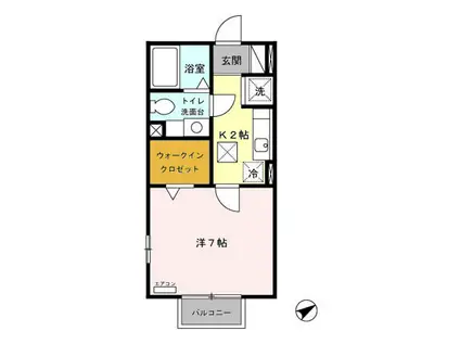 グータン(1K/1階)の間取り写真