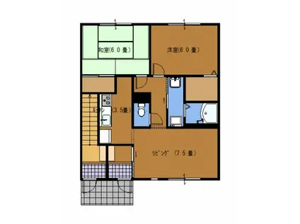 サンビレッジ府中B棟(2LDK/1階)の間取り写真