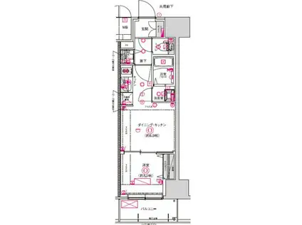 CREST TAPP名古屋山王(1DK/7階)の間取り写真