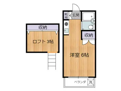 サンコーポ(ワンルーム/2階)の間取り写真
