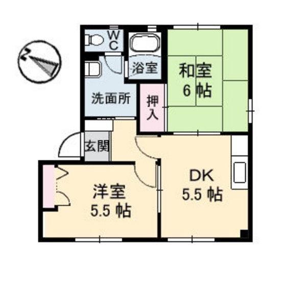 バリュージュ中山(2K/1階)の間取り写真