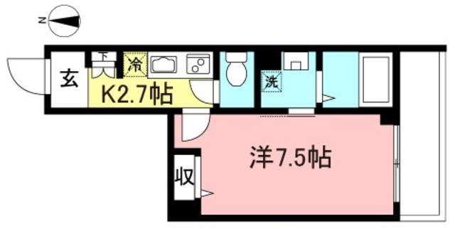 フィールドサイド桜丘(1K/3階)の間取り写真