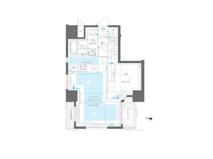 ZOOM錦糸町PARKSIDE(1LDK/2階)の間取り写真