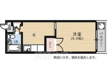 スクエアハウス(1K/3階)の間取り写真