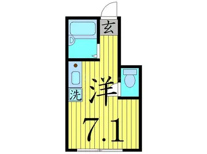 ヴェルミオン(ワンルーム/1階)の間取り写真