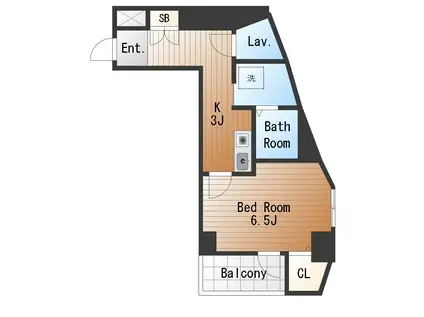 プレールドゥーク用賀(1K/3階)の間取り写真