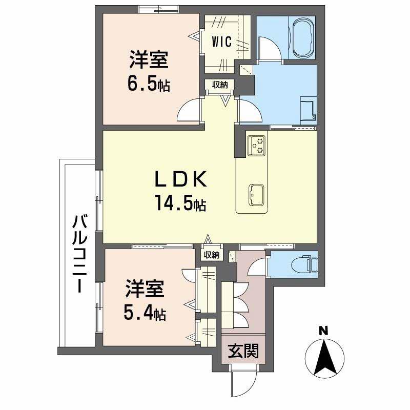 シャーメゾンラフォレ(2LDK/2階)の間取り写真