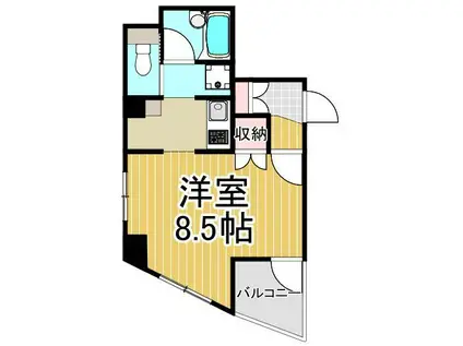 プラザハイム松が谷(1K/5階)の間取り写真