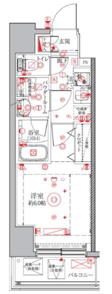 クレイシアIDZ横浜桜木町(1K/7階)の間取り写真