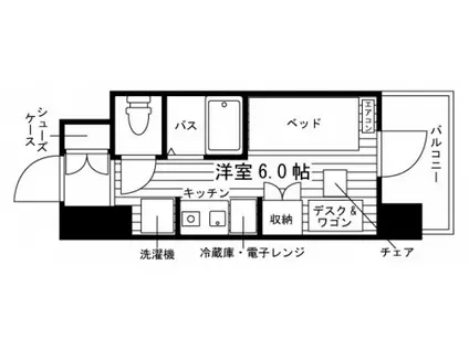 学生会館 CLASSY BASE 板橋(ワンルーム/4階)の間取り写真