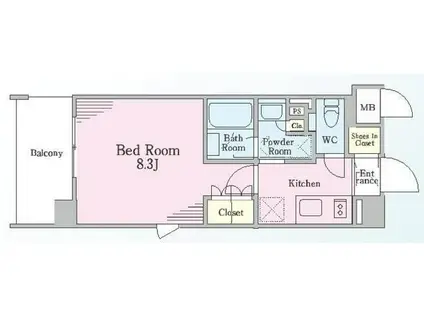 リージア代々木ウエスト(1K/2階)の間取り写真