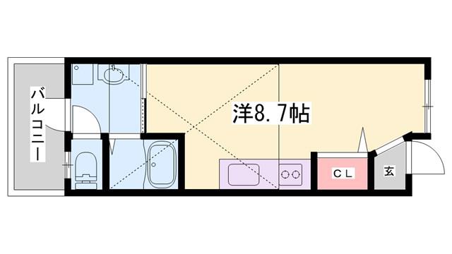 エルサッスーンYASHIRO(ワンルーム/2階)の間取り写真