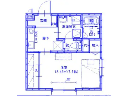CHACOTT(1K/1階)の間取り写真