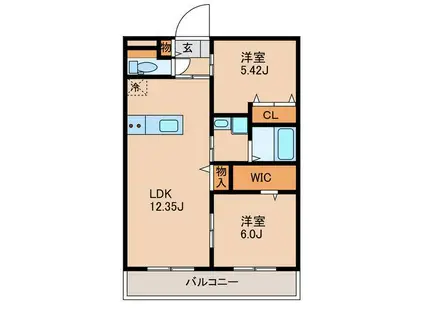 NEIGHBORSII(2LDK/2階)の間取り写真