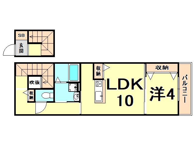 パロス苦楽園(1LDK/2階)の間取り写真