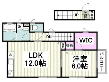 グレース・ワン(1LDK/2階)の間取り写真