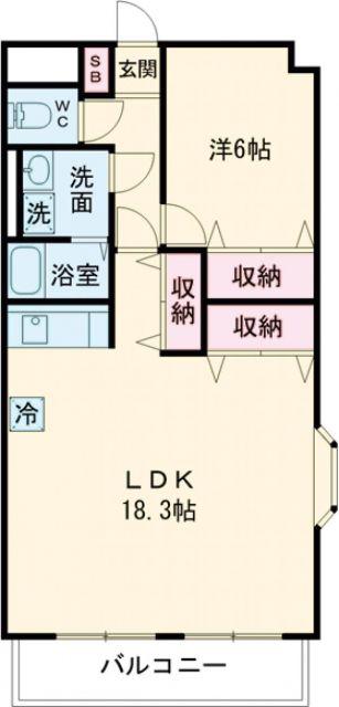 大島マンション1(1LDK/5階)の間取り写真