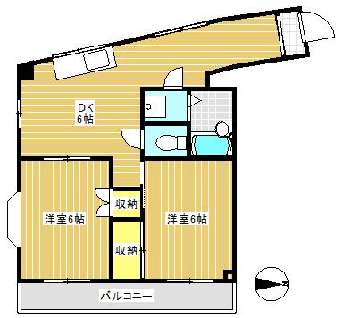 長澤ビル(2DK/2階)の間取り写真