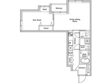 スペリオール白金台(2K/2階)の間取り写真