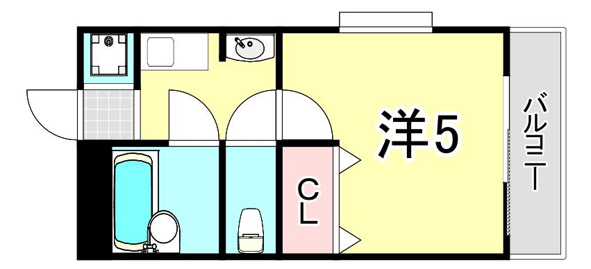 ストーンヘンジN´(1K/1階)の間取り写真