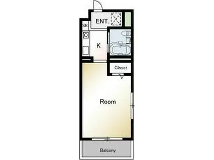 パラッツォ古野(1K/1階)の間取り写真