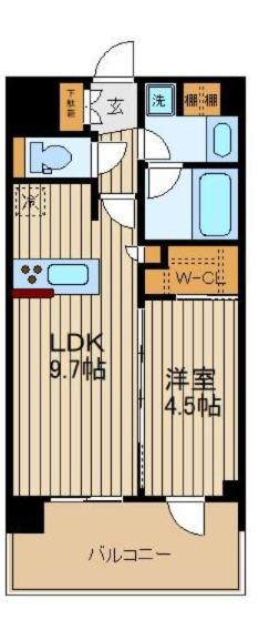 サンクレイドル西所沢(1LDK/10階)の間取り写真
