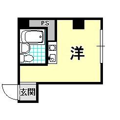 サンビルダー北野山ノ手(ワンルーム/2階)の間取り写真