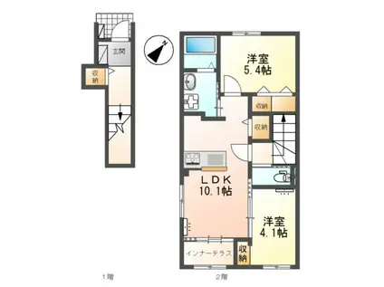 蔵子5丁目(2LDK/2階)の間取り写真