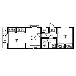 アビタシオン平安通(2DK/2階)の間取り写真
