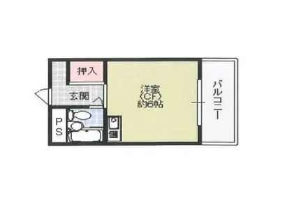 ヴィラ オビラ(ワンルーム/2階)の間取り写真