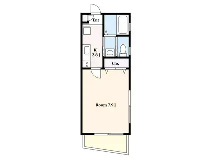 エクセルコート(1K/1階)の間取り写真