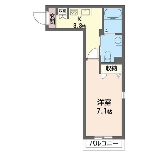 パークレジデンス(1K/3階)の間取り写真