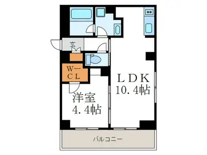 ホークヒルズ(1LDK/4階)の間取り写真