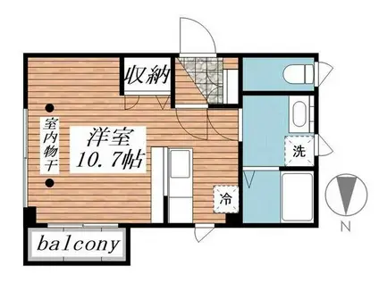 カーサフェリス(1K/2階)の間取り写真