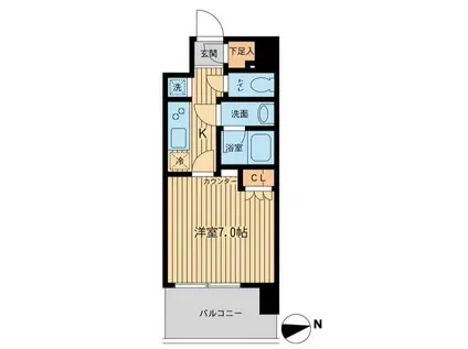 エルシア五反田(1K/2階)の間取り写真