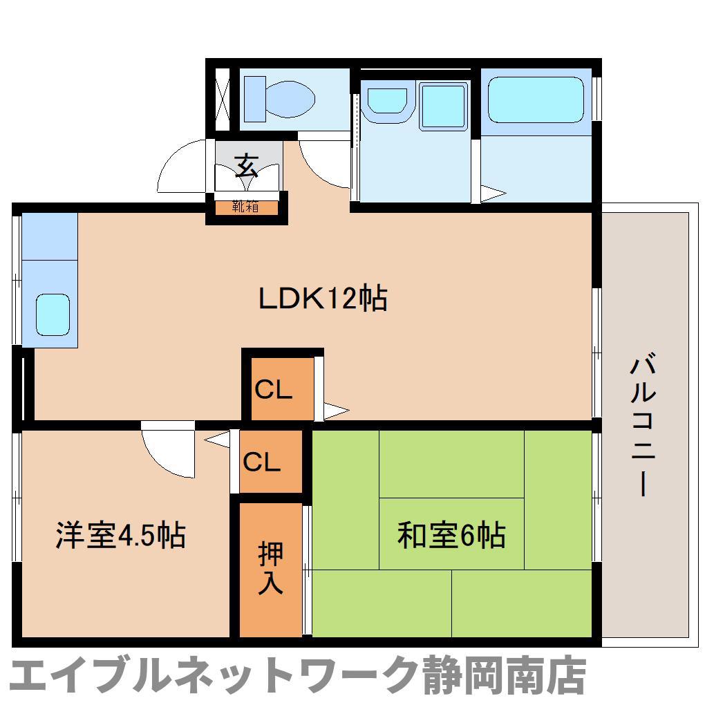 ピュアII(2LDK/1階)の間取り写真
