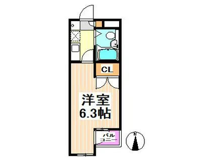 サンエクセル(1K/2階)の間取り写真