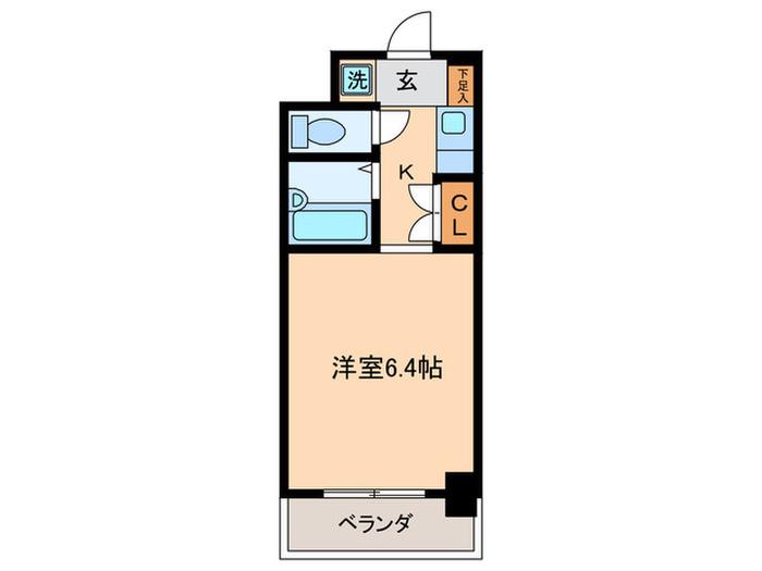 ヴァンテージ本陣(1K/4階)の間取り写真