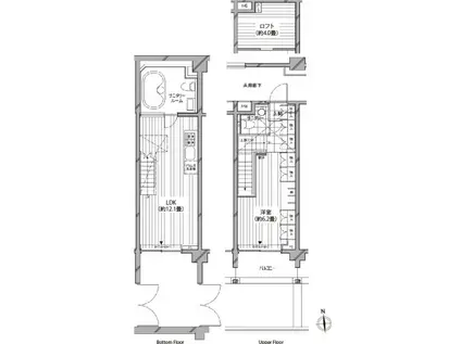 カスタリア麻布十番七面坂(1LDK/1階)の間取り写真