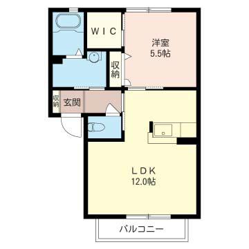 タウンパレス(1LDK/1階)の間取り写真