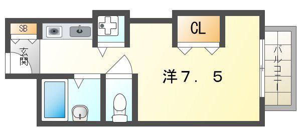 レアル守口(ワンルーム/3階)の間取り写真