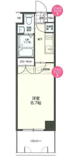 CLUB ORIENT NO70 HARBOR サウス TOWER(1K/8階)の間取り写真