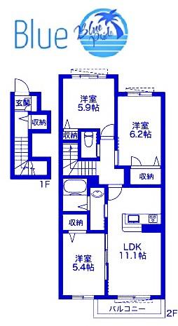 アルテ湘南 III(3LDK/1階)の間取り写真