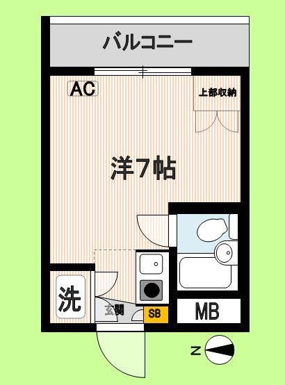 メゾンブロア(ワンルーム/2階)の間取り写真